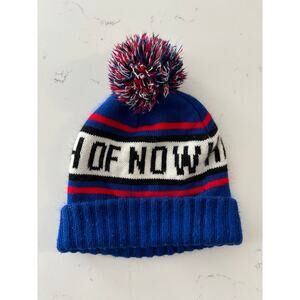 American Eagle stocking cap, red white and blue north of nowhere puff on top